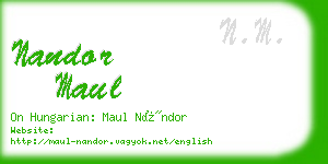 nandor maul business card